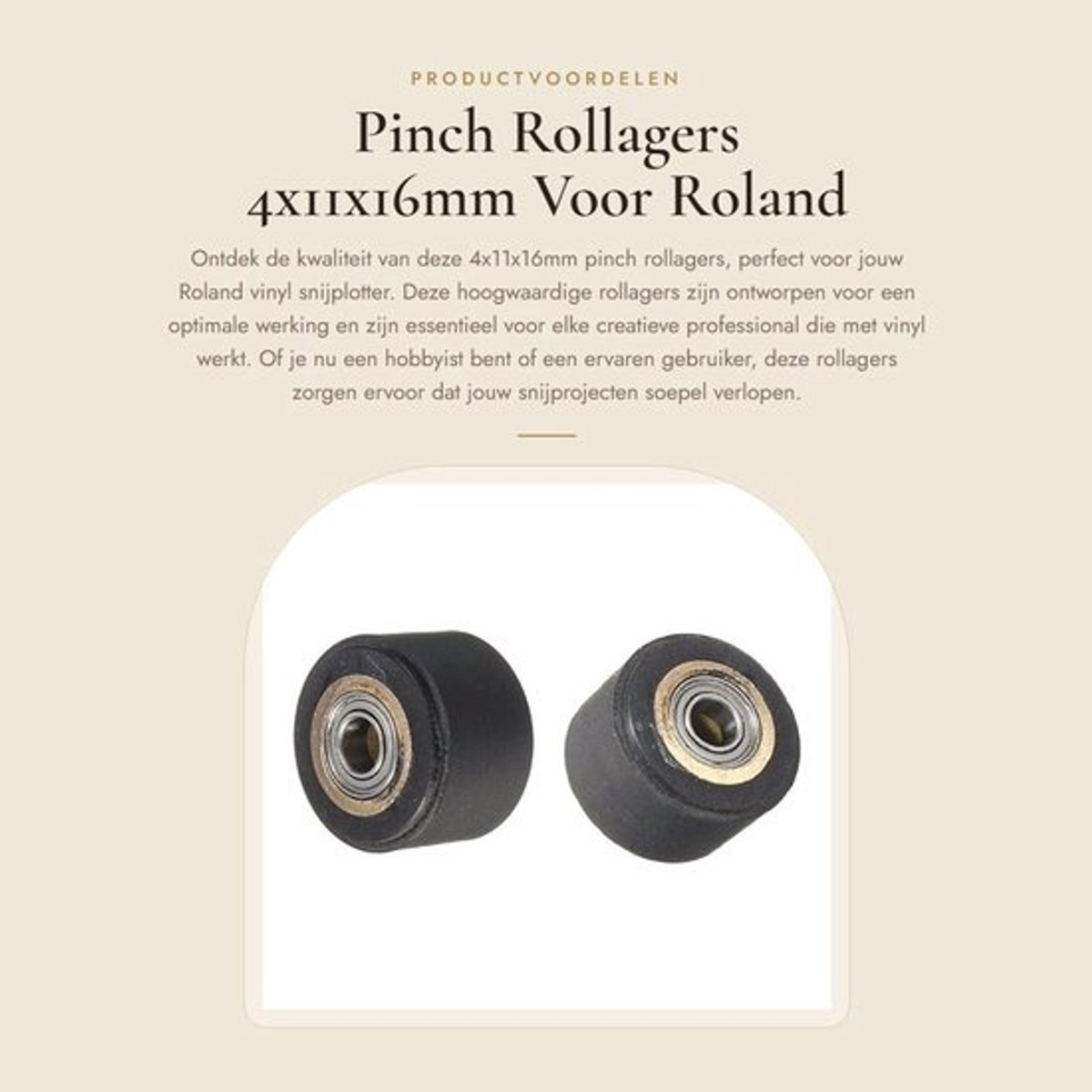 Rollager 4x11x16mm - 2 Stuks - Geschikt voor Roland Snijplotter - Lichtgewicht - Rubber Drukrol - Schoonmaakadvies