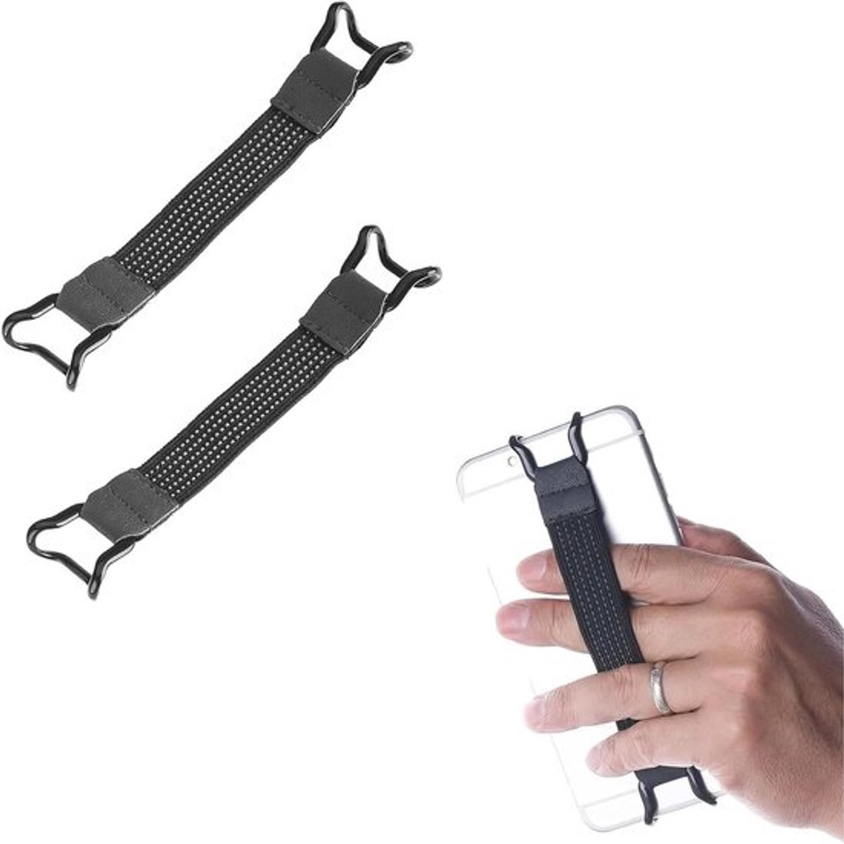 Wristband voor E-Readers en Tablets, Hoog Elastisch, Lichtgewicht en Veelzijdig, 2-Stuks, Zwart, Geschikt voor Kobo, Lenovo en Sony E-Book Tablets