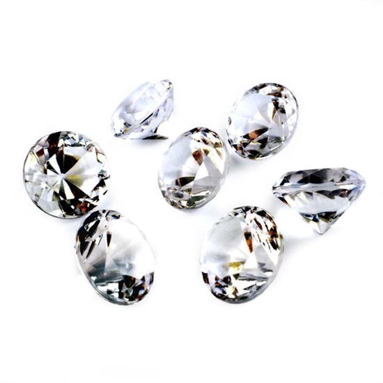 Decoratiediamanten 30 stuks - Kristalglas - Transparante Diamanten - Bruiloftsdecoraties - Feestdecoraties - Tafeldecoraties - Luxe Glans - Kunstdiamanten