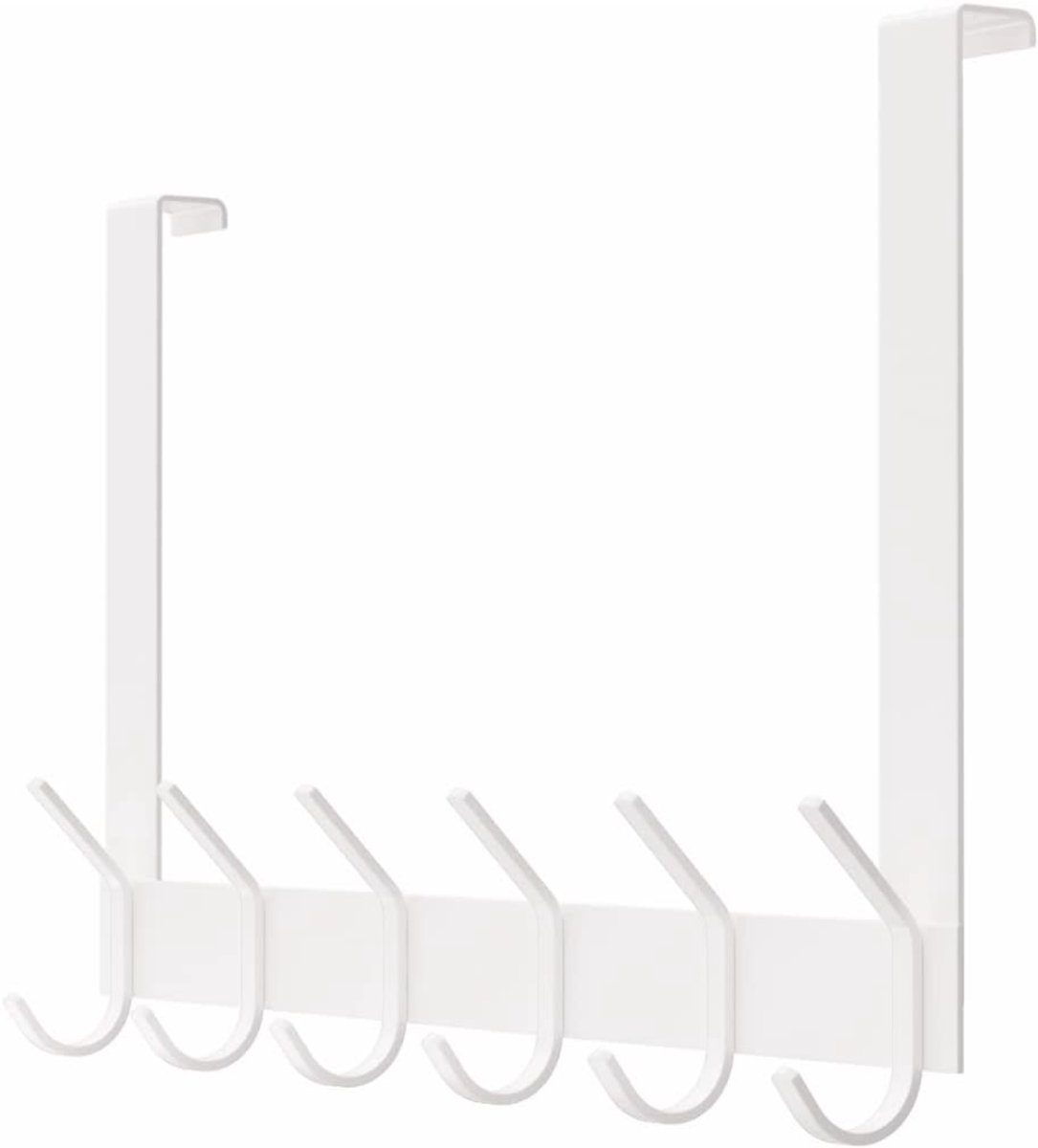 ZRNS® Deurkapstok - Deurhanger Kapstok - Deurhaak - Zonder Boren - 12 Haken - Wit
