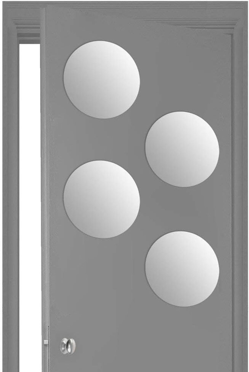 Ronde spiegel 30 x 30 cm - set van 4 - glas - eenvoudig te bevestigen - SnelShoppen