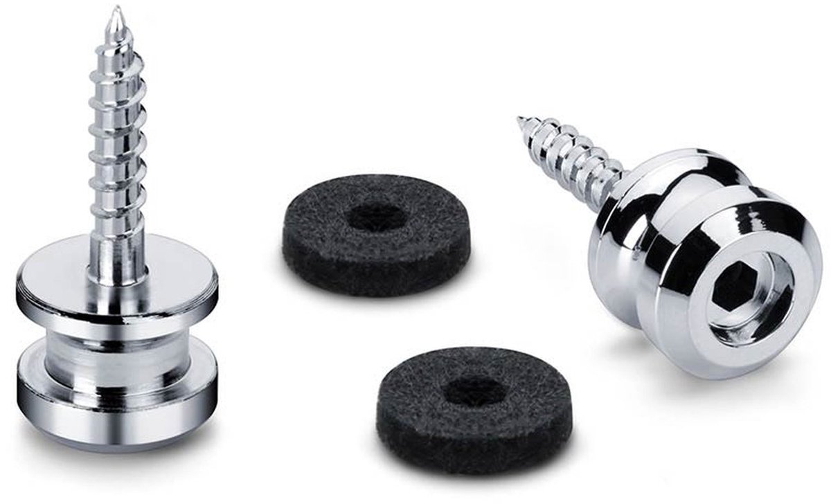 Schaller S-Locks Strap Button Set S - Chrome (18mm Draad)