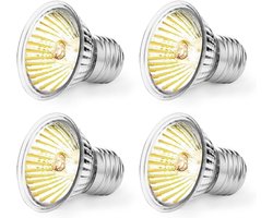 Warmtelamp voor Reptielen Terrarium E27 50 W, UVA UVB Lamp voor Schildpadden Dimbaar, 230V Reptielenlamp E27 voor Reptielen, Hagedissen, Slangen, Schildpadden, Aquarium, 4 Stuks