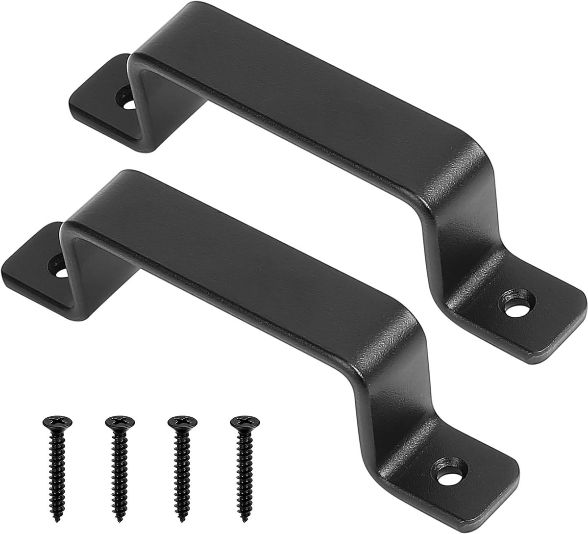 gietijzeren deurgrepen, set van 2, zwart, perfect voor buitenruimtes, garage, kledingkast en binnenruimtes (100 x 160 mm)