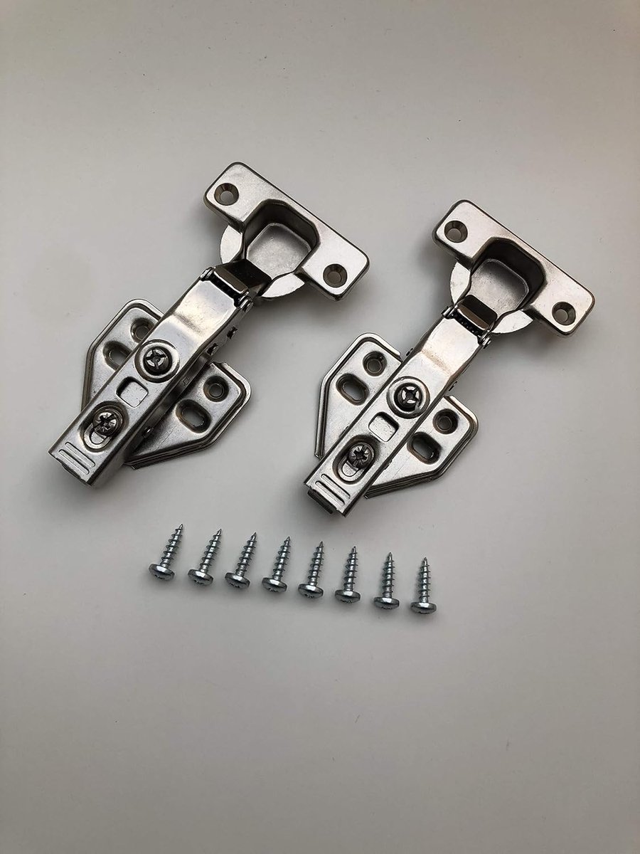 Scharnieren met softclose, geschikt voor keukenkasten van 18 mm (bijv. Nolte keukens), zilver, gegalvaniseerde afwerking