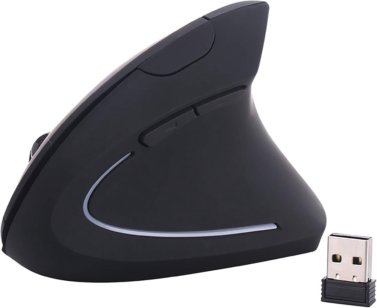 Verticale muis, draadloos, wifi, ergonomisch design, 1600 dpi (zwart) | Verticale muis, draadloos, WLAN, ergonomisch design, 1600 dpi
