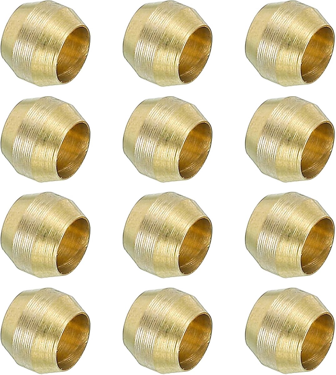 4 mm ID compressie hulzen hulzen, 12 stuks messing hulzen compressie fitting assortiment kit voor waterolie luchtpijp