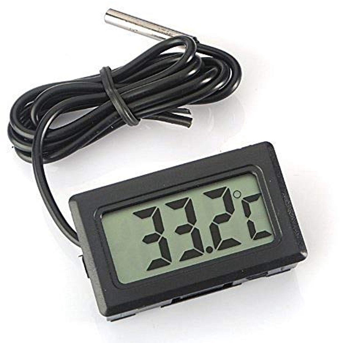 Thermometer - Digitale thermometer - Koelkast - Vriezer - Diepvries - Koelkastthermometer - Temperatuurmeter - Digital thermometer - Fridge thermometer - Zwart - Jonyx