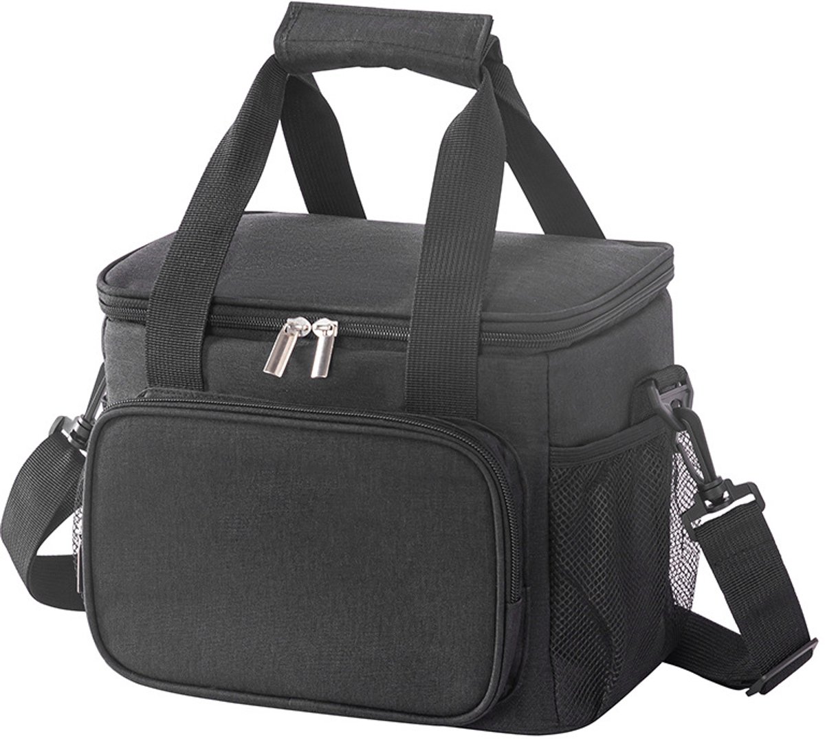 Draagbare geïsoleerde koeltas – unisex geïsoleerde opvouwbare lunchtas – waterdichte geïsoleerde schoudertas, geschikt voor eten, bier, werk, strand en reizen – zwart, 10 liter
