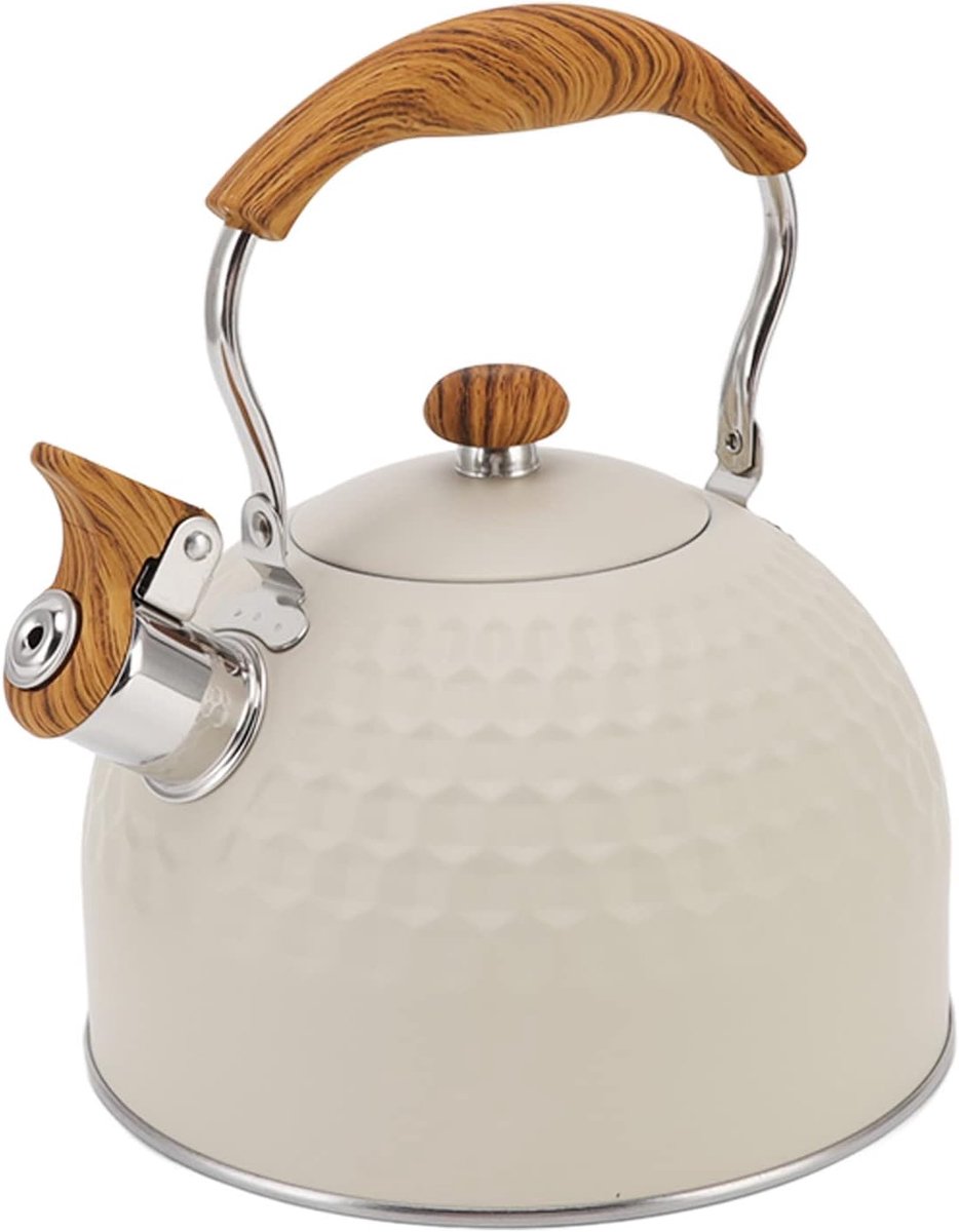 Top Fluitende Theeketel, 2.5L Fluitketel Roestvrijstalen Theepot Waterkoker Efficiënte Verwarming Stovetop Fluitende Theepot Met Warmte-isolatie Handvat