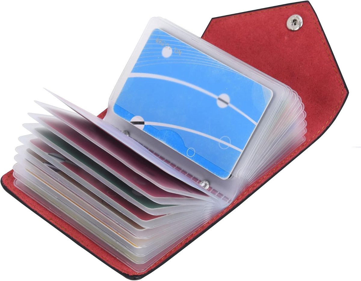 Creditcardhouder voor dames en heren kaartenetui leer - 20 kaarten verdikkende duurzame kunststof inzethulzen, kaki, One-size, Modern