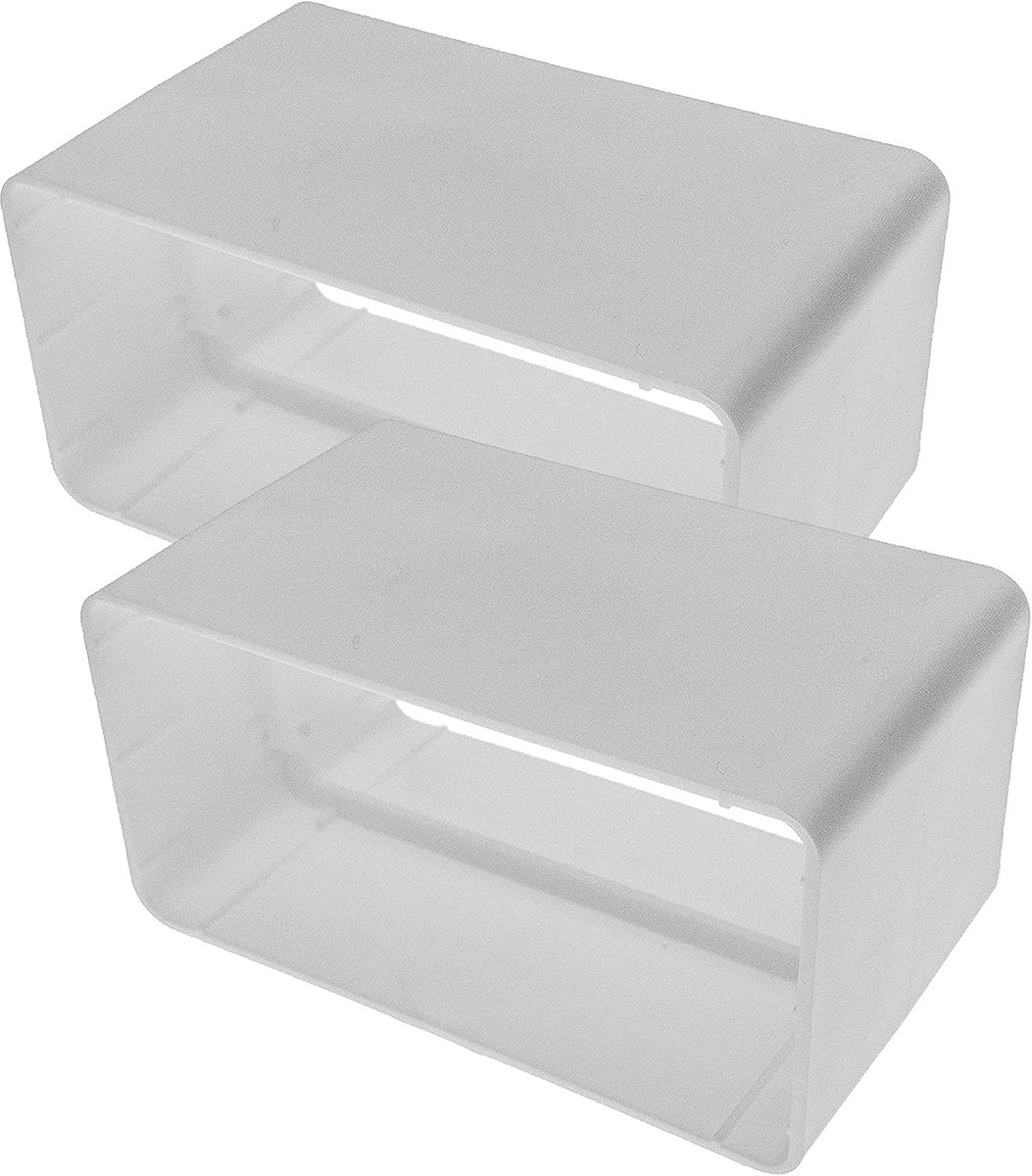 Systems 220 x 55 mm, 2 stuks, rechthoekige buisverbindingen voor kunststof, plat kanaal, adapter voor verwarming, koelbuis, kanaalverbinding voor ventilatiebuis, luchtkanaal, afvoerkanaal
