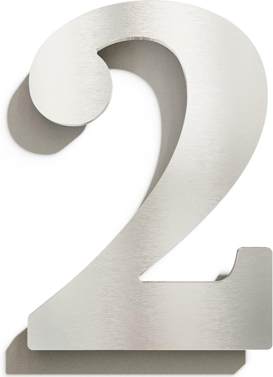 staal huisnummer 2 – weerbestendig & roestvrij – incl. montagemateriaal – huisnummerplaat – N.22.E