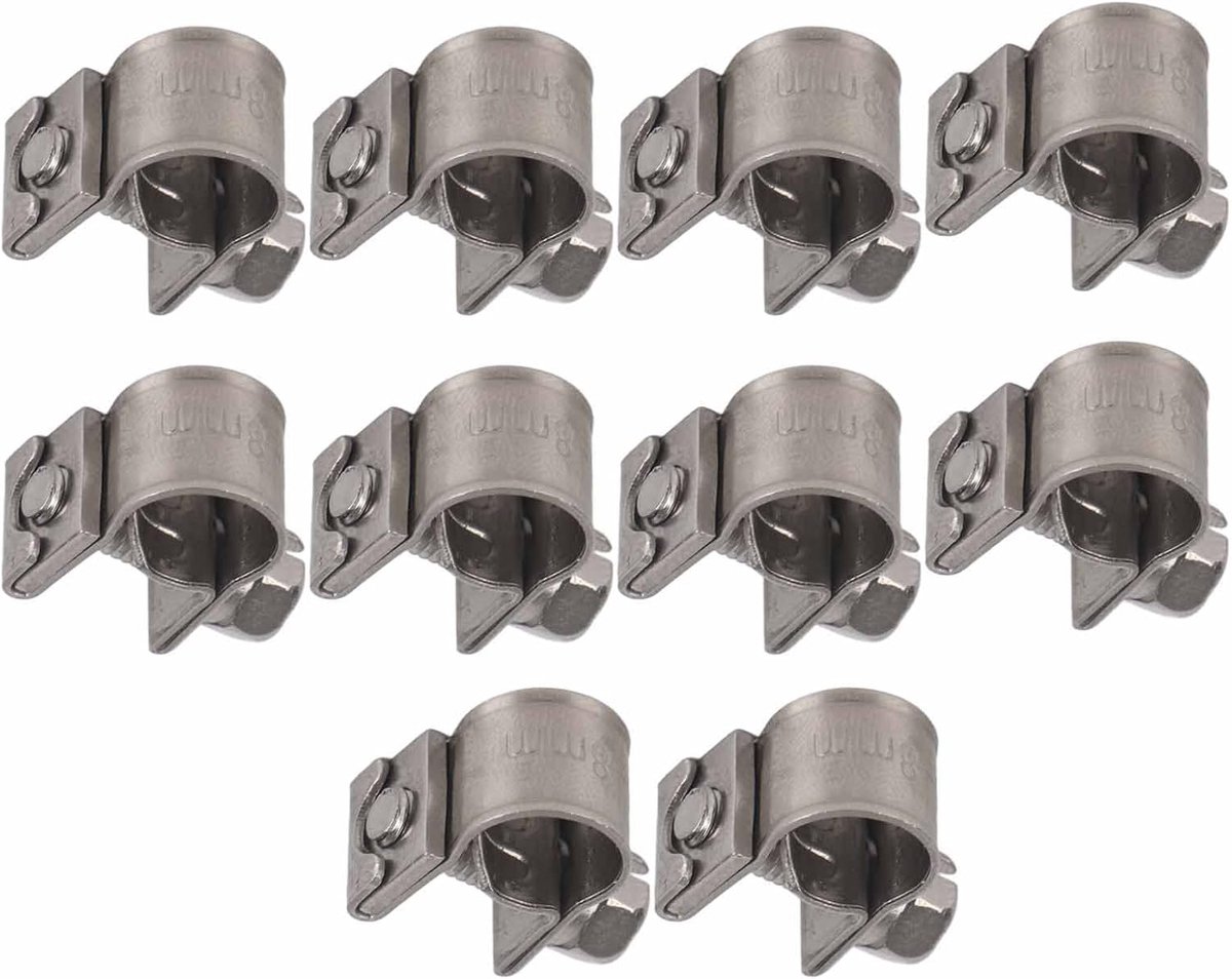 10 Stuks Roestvrijstalen Mini-brandstofleiding Slangklemklem 6 Mm-20 Mm Optionele Maat Bevestiging Pijpklem Buisklem(6-8Mm)
