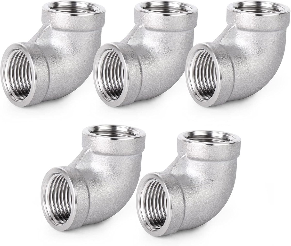 5 Pcs 304 Rvs 90 Graden Elleboog Connectors, 3/4 "x 3/4" Vrouwelijke BSP Buisleidingen