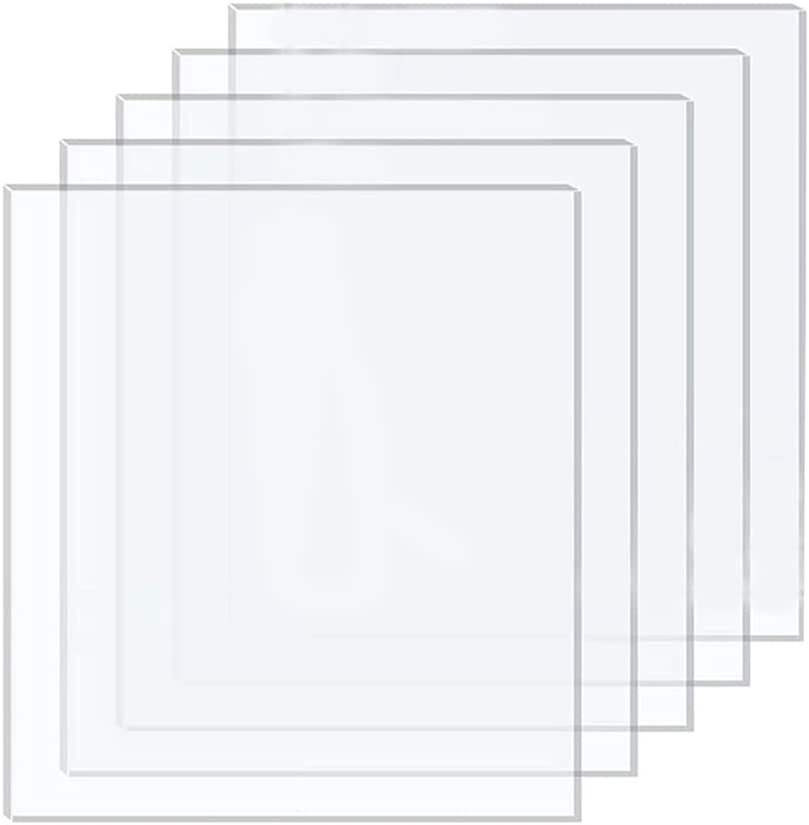 5 transparante acrylplaten 2 mm, plexischijven, helder acrylglas voor fotolijsten, projecttentoonstelling, schilderen (25 x 20 cm)