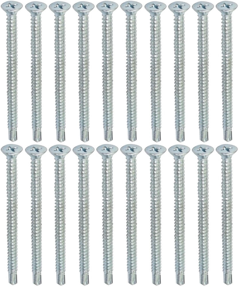 Zelfborende plaatschroeven Ø4,8x70mm met verzonken kop - DIN 7504 P - met PH/kruiskop - van verzinkt staal - metalen framebekleding - kleur zilver