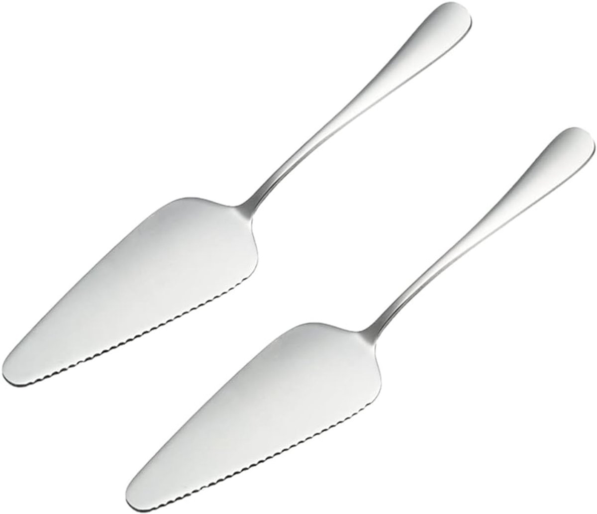 2 stuks taartschep, taartschep, taartschep, taartschep van roestvrij staal, multifunctionele pizzaschep, driehoekige spatel voor pizza, bruiloften, keuken