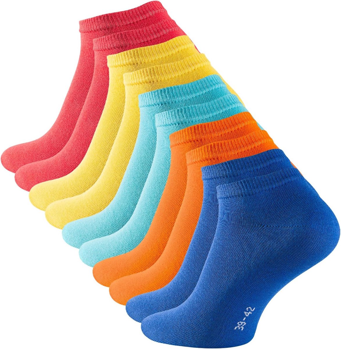 Sokken | katoen zwart wit grijs jeans blauw roze rood geel oranje bont | maat 35-50 | Oeko-Tex Standard 100