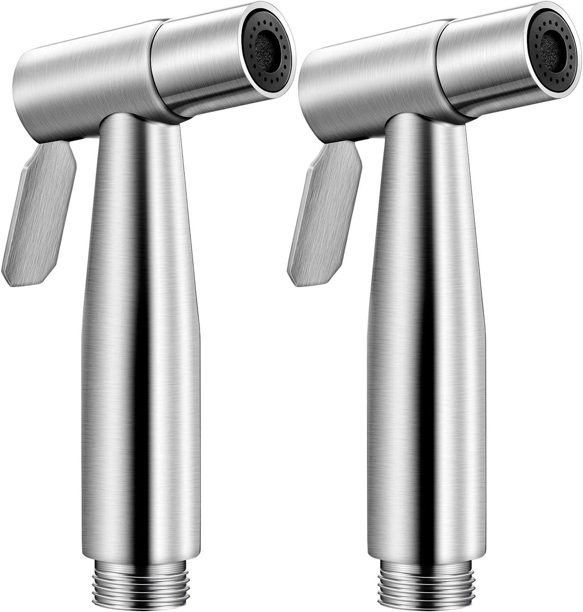 Set van 2 bidetsproeiers, roestvrij staal, bevestiging voor toilet, handsproeier, wasbare luiers, badkamer, sproeier voor keuken en toilet, verstelbare waterdrukregeling