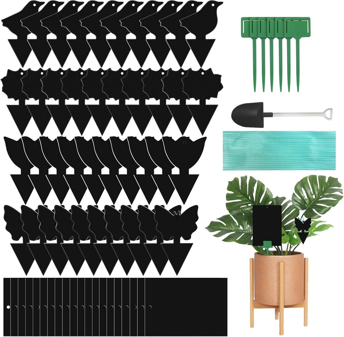 Sticker rouwmuggen bestrijding zwart 60 stuks, voor kamerplanten ongediertebestrijding
