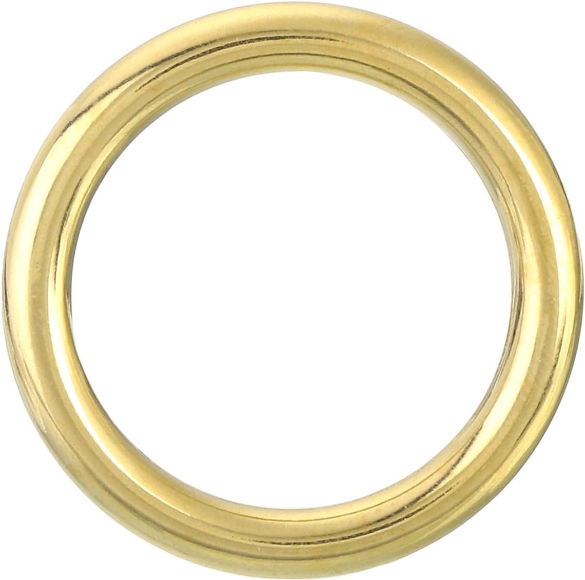 Ronde karabijnhaak voor tassen, naadloze gesp O met gelaste ringen van messing, dikte voor sleutelhangers, doe-het-zelf accessoires, goudkleurig, 30mmx5mm