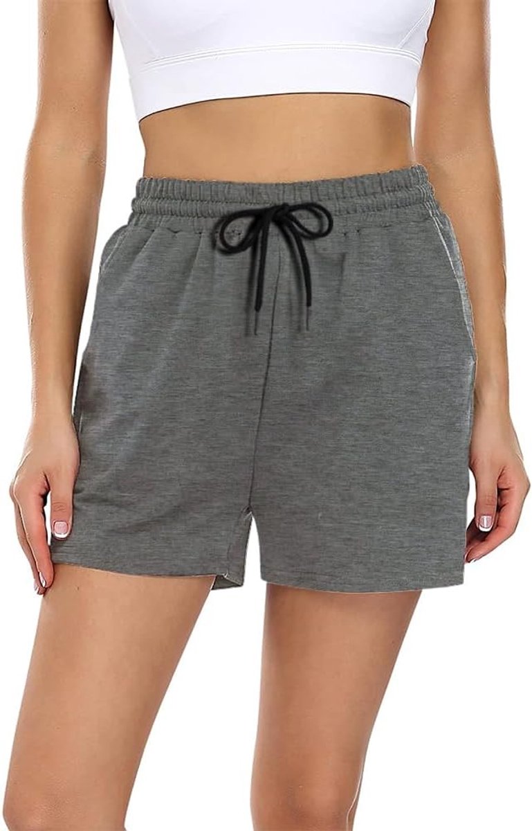 Shorts voor dames katoen korte broek, joggingbroek sportbroek, zomerbroek, sweatbroek, ademende loopshorts, trainingsbroek hardlopen, gym, basketbal, yoga, voor de zomer