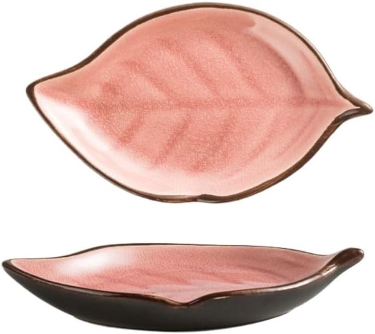 Bladvormig dipschaaltje van keramiek for nacho's, chips, hot corn dogs, ijs en meer Keukenborden(B)