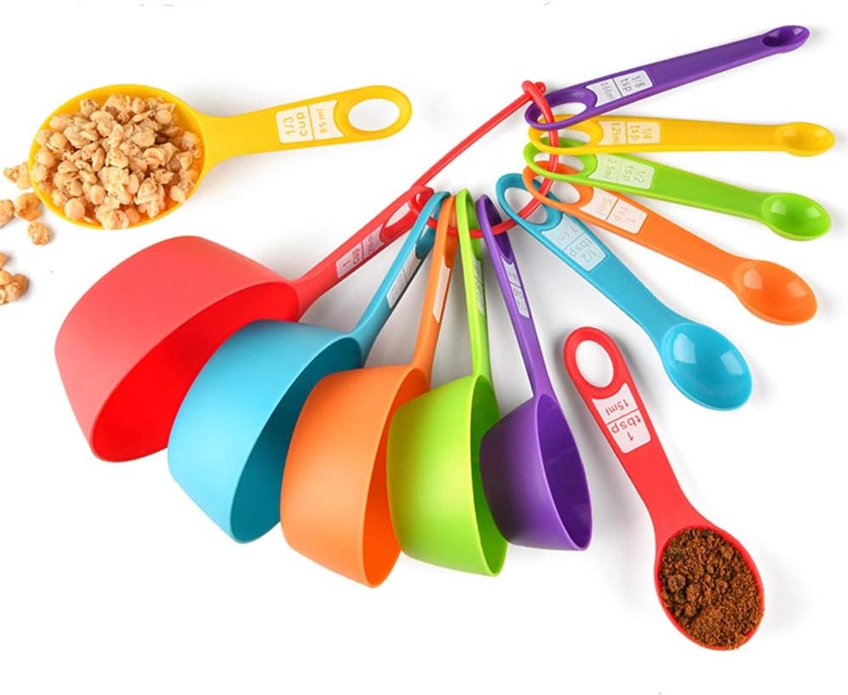 Doseuses,12 stuks Metbekers in Plastic Keuken voor het meten van droge en vloeibare ingrediënten