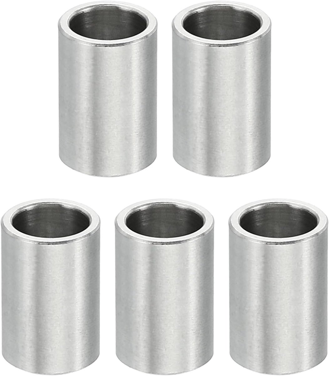 M6 roestvrijstalen afstandhouders, 5 stuks metalen afstandhouders roestvrij staal 6,1 mm ID x 8 mm OD x 12 mm L roestvrij staal afstandhouder schroef afstandhouder ronde voor 1/4" of M6