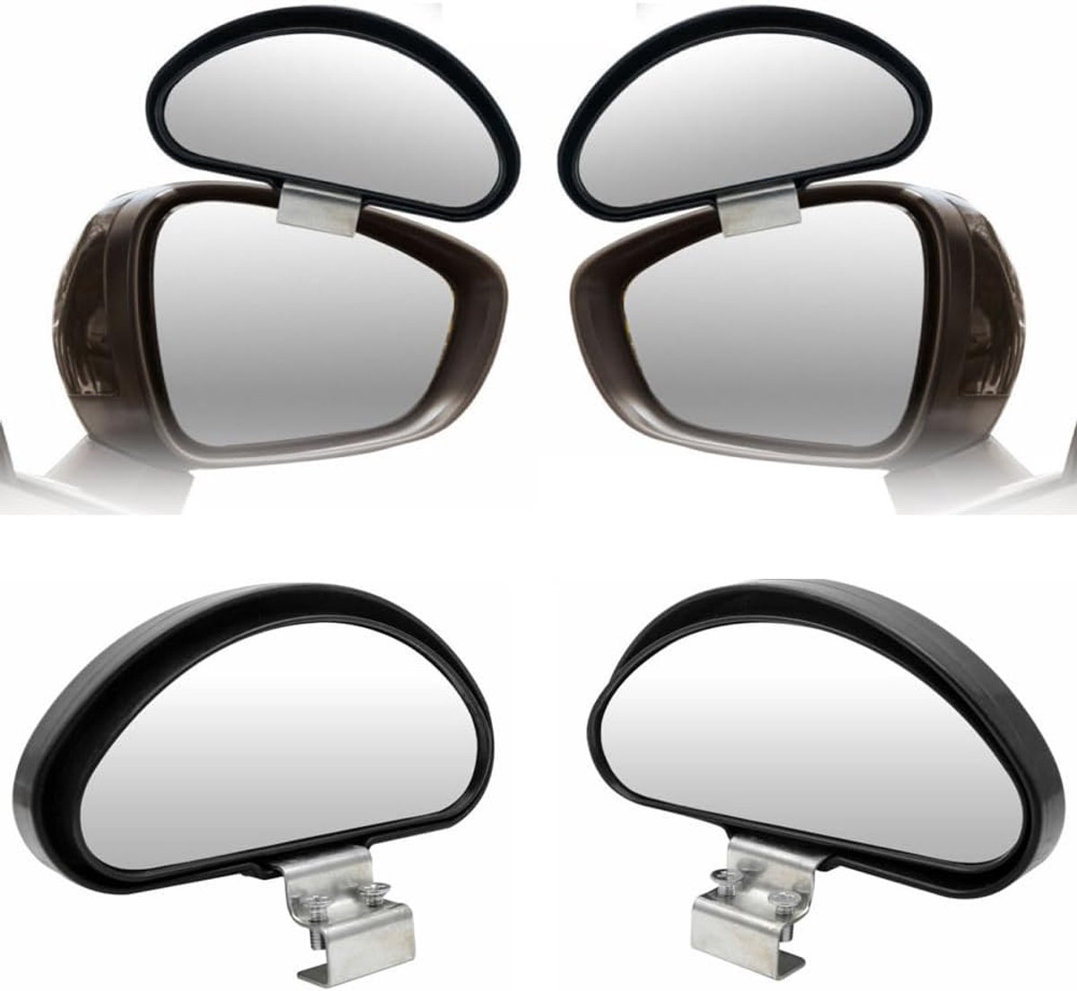 Dode Spot Spiegels, KACEPAR 2pcs waterdicht HD glas BlindSpot zijvleugel spiegels voor auto Truck Van Motorhome Motorfiets, achteraanzicht extra spiegels, zwart Shell
