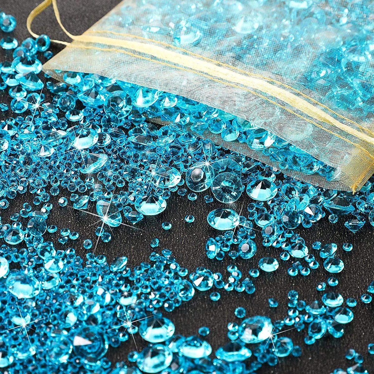 4000 Stuks Acryl-strass-Decoratie, 3 Maten voor Bruiloftsdecoraties, Tafeldecoratie, Reparaties van Bruidskapsels, Vazenvullers, Feestjes (Blauw)