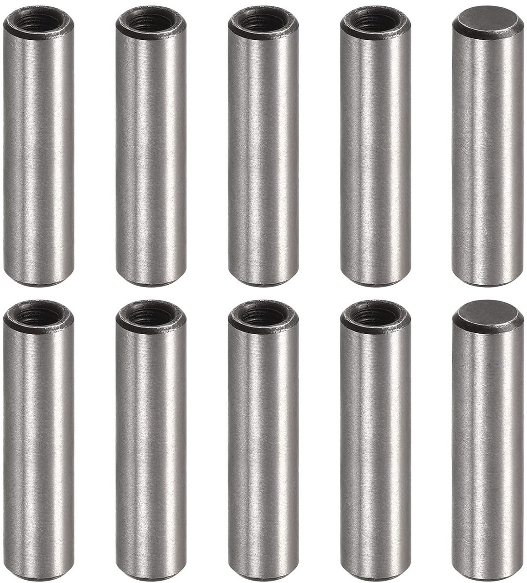 sourcing map 10 stuks M5 binnendraad plugpen 8x30mm afschuining plat koolstofstaal cilindrische pen bed boekenkast metalen apparaten industriële pennen