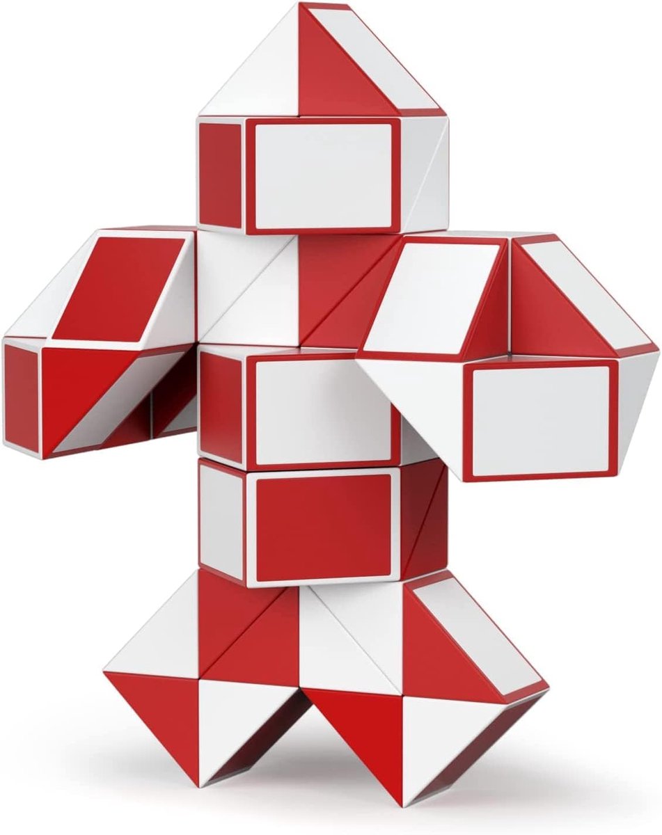 Magic Snake met 60 Segmenten, 3D Magische Slang Kubus - Puzzle Games IQ Toy voor Kinderen en Volwassenen - 1 Pack (60 Segmenten, Rood)