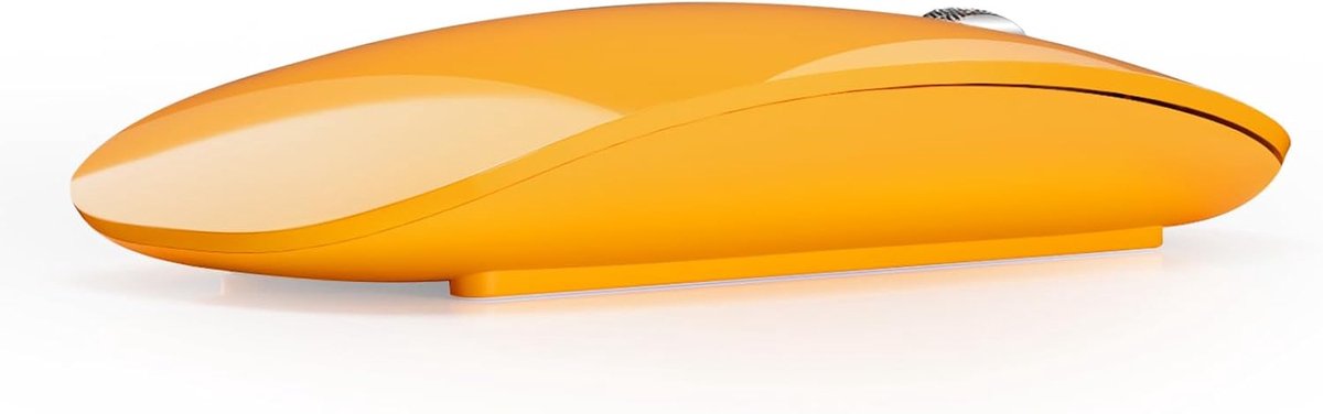 Draadloze Bluetooth Muis, BT5.0/5.1+2.4G Type C Oplaadbare Draadloze, Ergonomische Draagbare Muis voor Laptop, PC, Android, MacBook- Oranje