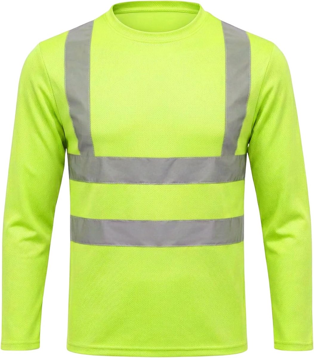 Hoge Zichtbaarheid Lange Mouwen Vochtafvoerende Mesh Sneldrogend Ademend Lichtgewicht Reflecterend Hoge Zichtbaarheid Reflecterende T-Shirts