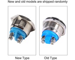 momentane drukschakelaar, bidirectionele claxon van 22 mm, marineblauw, 12 V, IP68, 12 volt-set voor vrachtwagens met