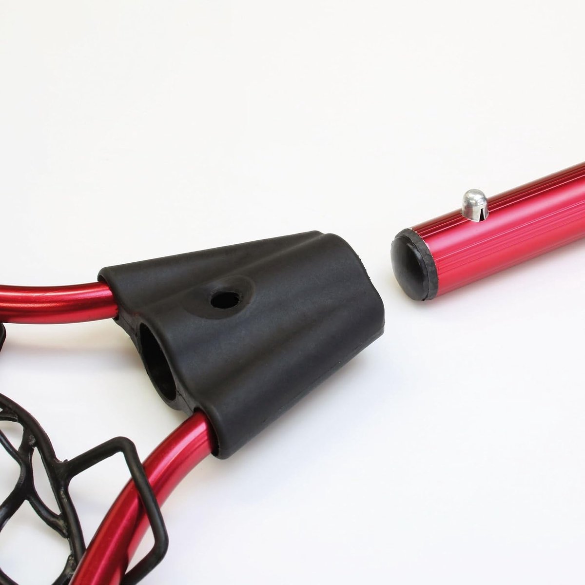 Red Ultra Rubber Landingnet - Roofvisnet - Schepnet - Rood - Afneembare aluminium steel