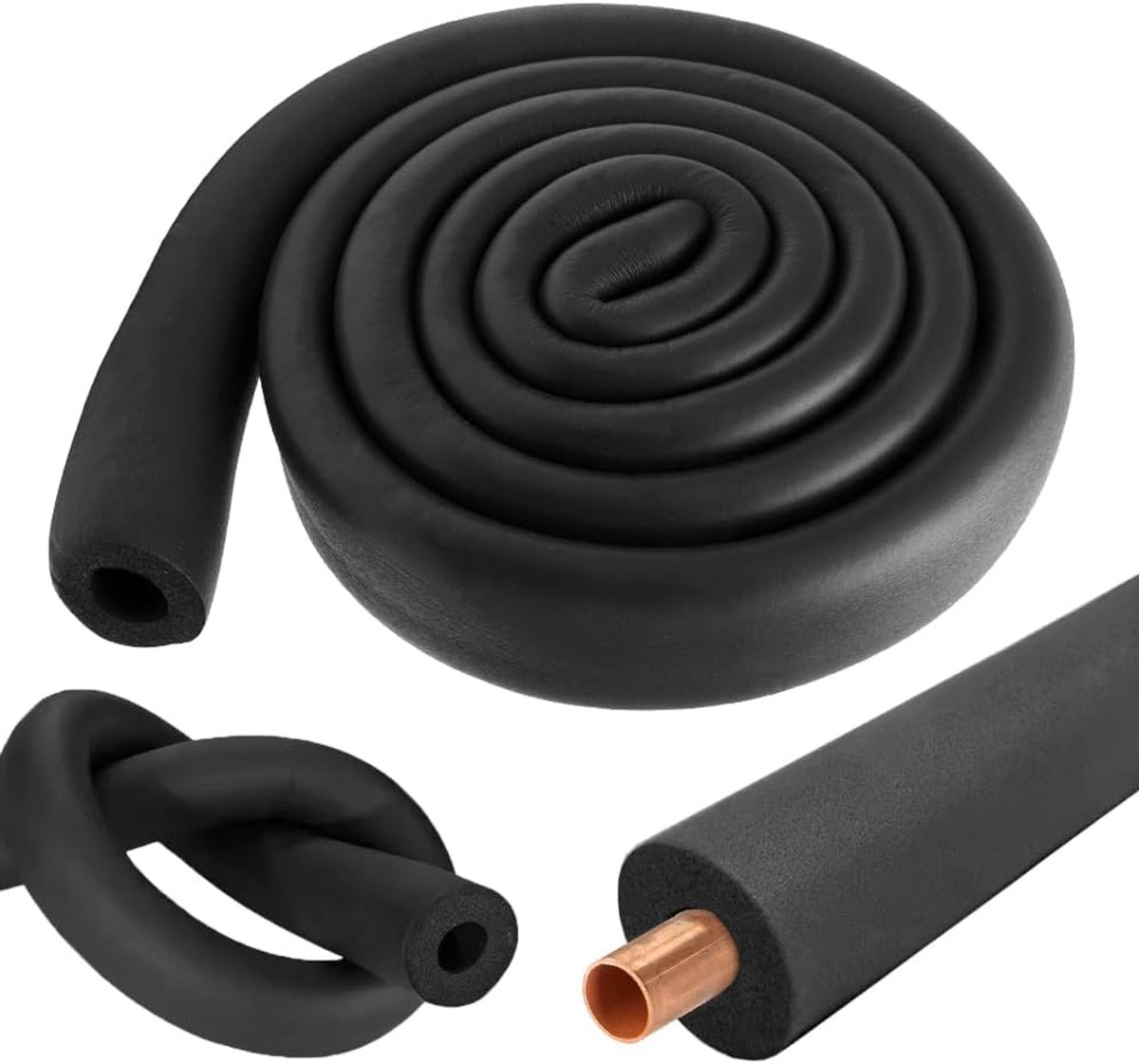 SnelShoppen - RANJIMA Pijpisolatie Foam 1.8 m - Zelfklevende Pijpisolatie voor Verwarmingspijpen - Diameter 16 mm, 22 mm, 25 mm, 32 mm - Zwart - Isola
