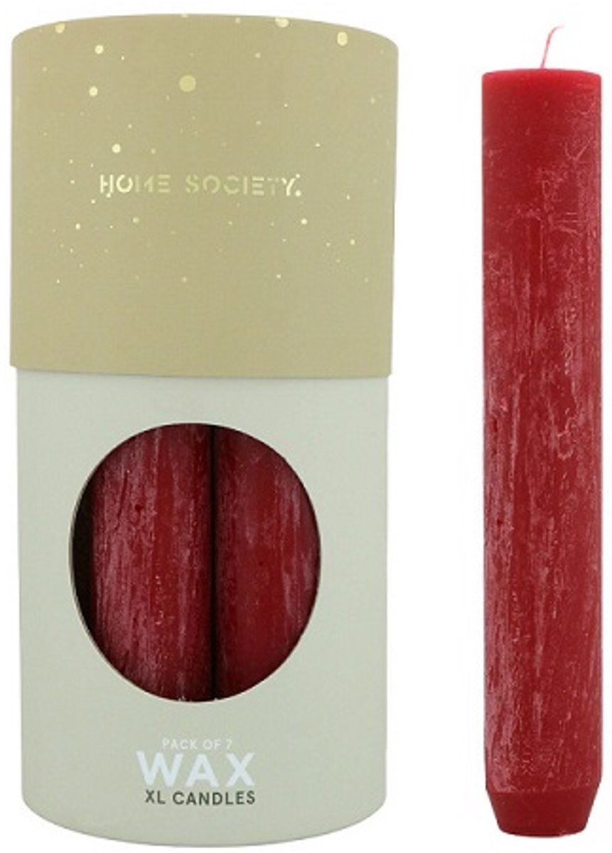 Home Society - XL Dinerkaars - Doos 7 stuks - rood - Rond 3,4 cm - 21 cm hoog