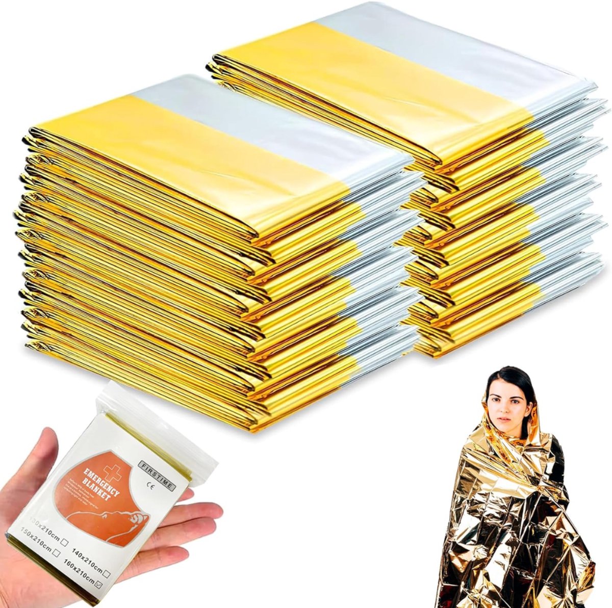 ZRNS® Nooddeken - Isolatiedeken - Reddingsdeken - Noodpakket deken - Herbruikbaar - 10 Stuks