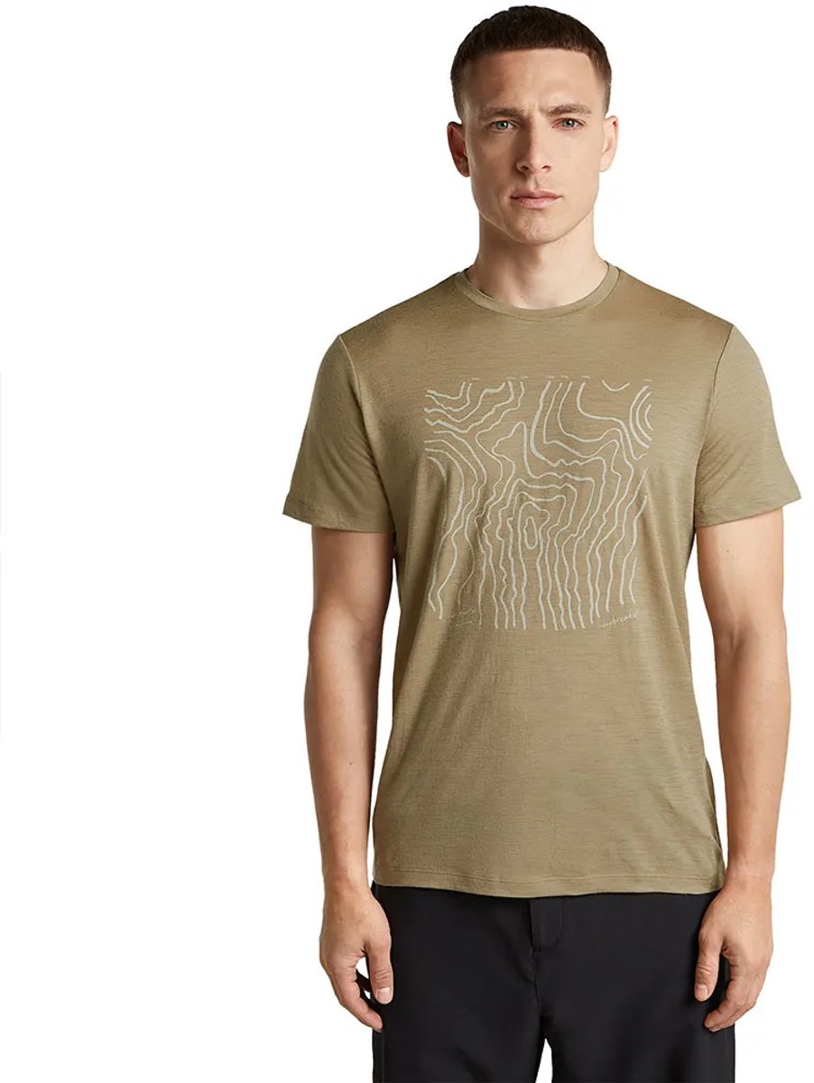 Icebreaker 150 Tech Lite Great Heights T-shirt Met Korte Mouwen Beige S Man