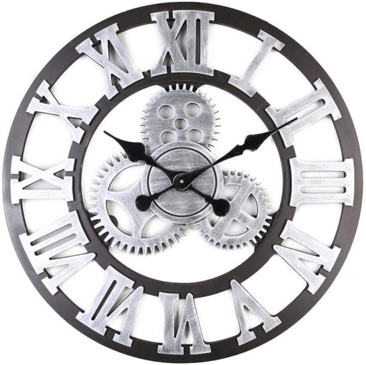 SnelShoppen - WOOKO Stille Wandklok - Non-Tikkende Quartz Klok - Batterij Aangedreven - Decoratieve Klok voor Thuis, Kantoor, School - Retro Wanddecor