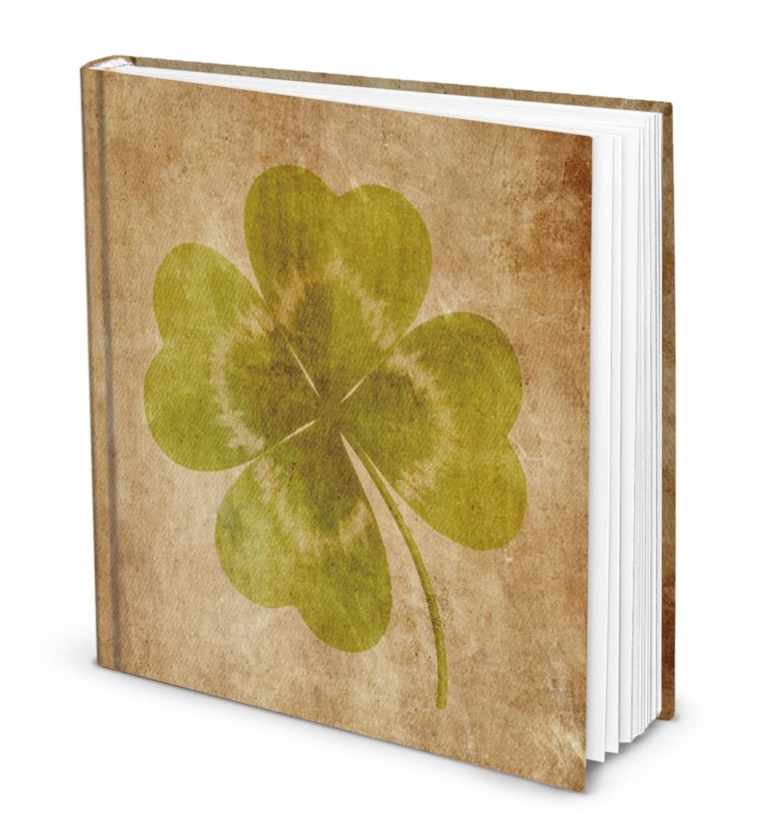Notitieboek vierkant 21 x 21 cm - Vintage bruin - Klavertrek ontwerp - Perfect voor persoonlijke aantekeningen - SnelShoppen