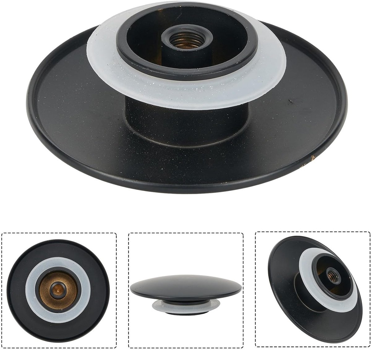 Basin Waste Sink Plug 66mm - Matt Zwart - Push Button Click Plug - Geschikt voor Badkamer en Keuken - SnelShoppen