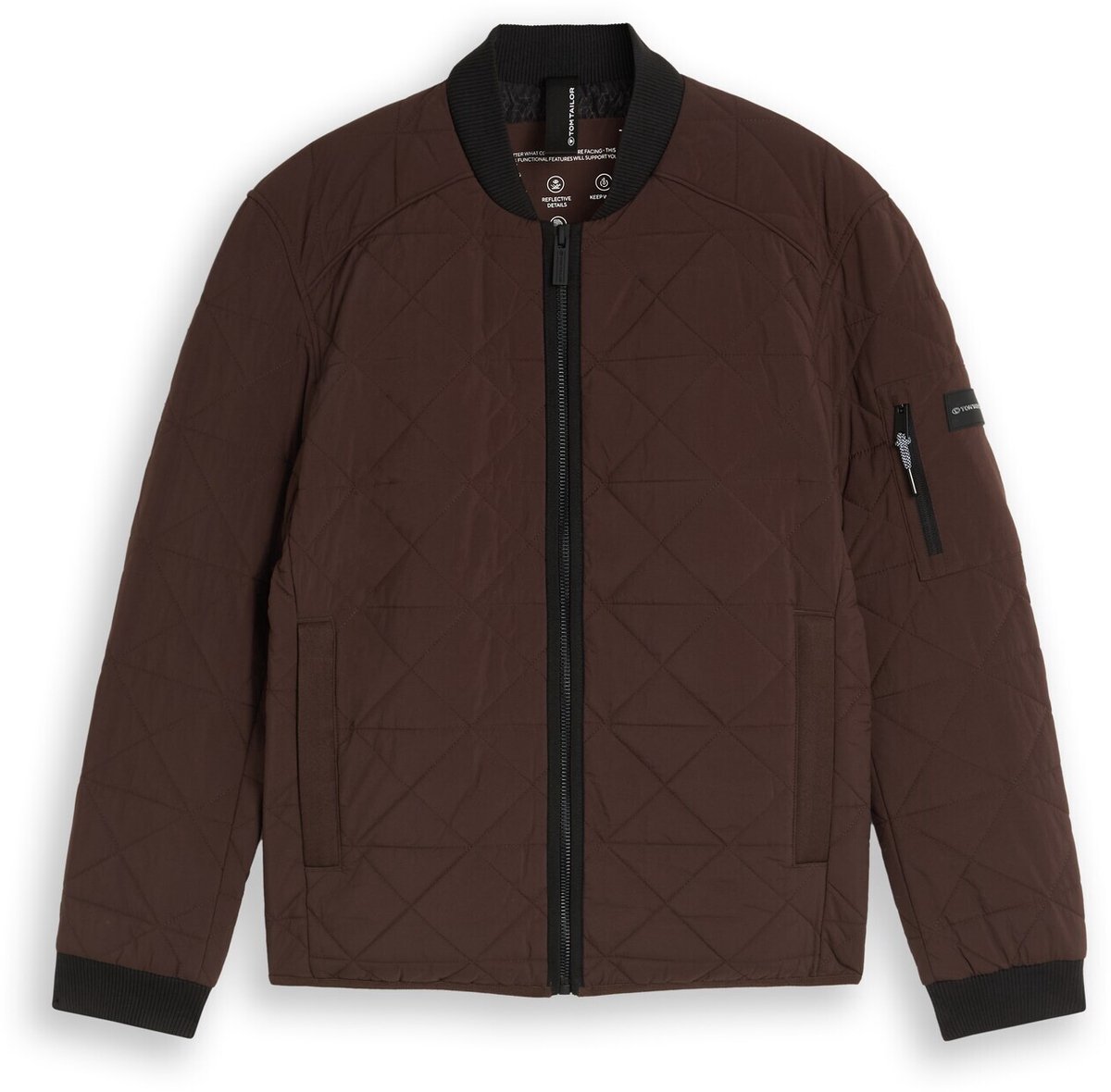 Tom Tailor - Bomberjack van waterafstotend materiaal - Maat M - java dark brown