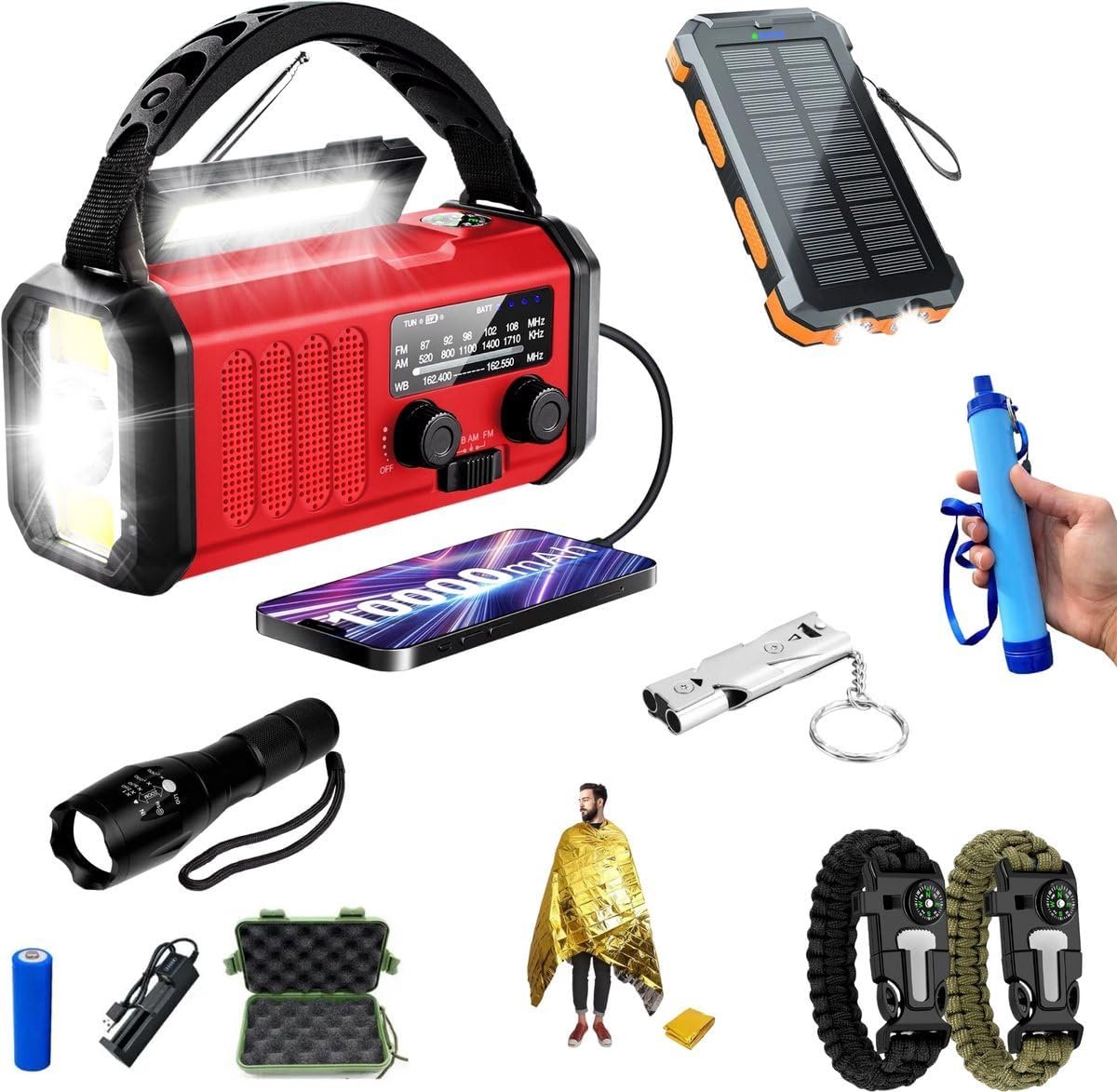Noodpakket - Compleet overlevingspakket - 10.000mAh noodradio - Overleven bij rampen - SnelShoppen