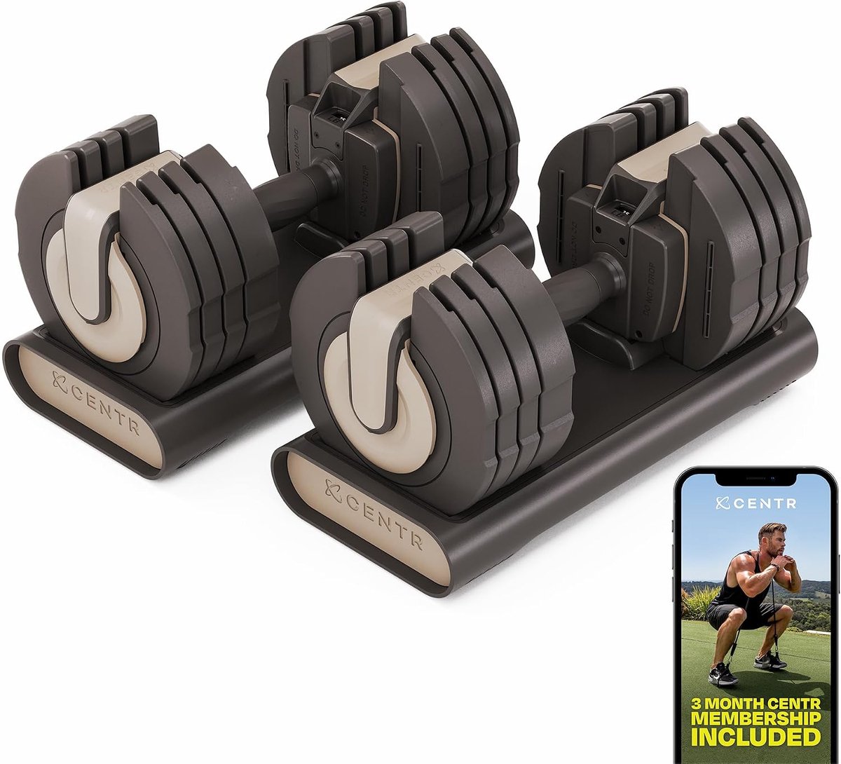 Verstelbare dumbbell set 5-50 lbs - 2 verstelbare dumbbells - Stalen schijven voor extra kracht - SnelShoppen