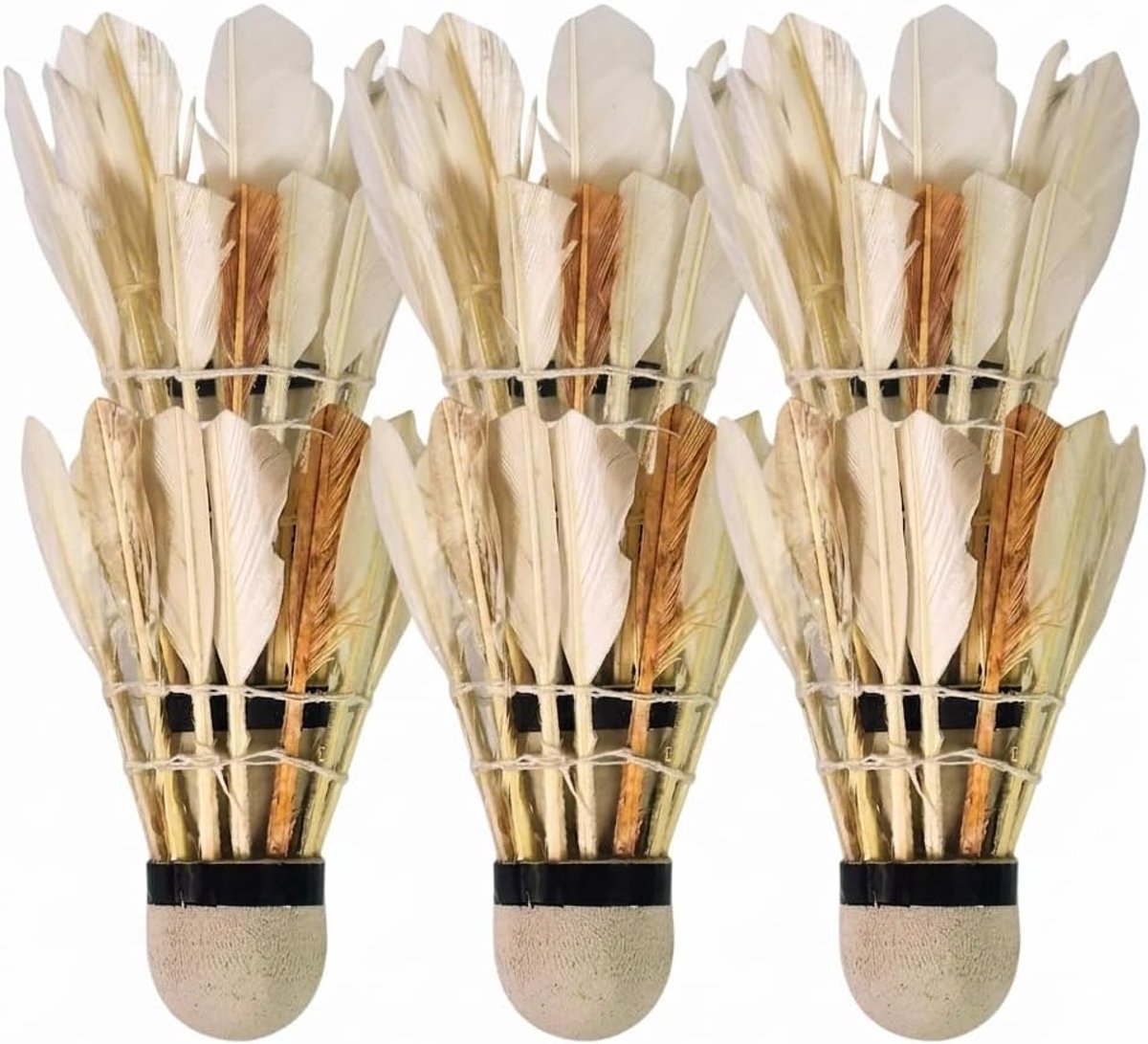Badmintonshuttles met natuurlijke veren, hoge sterkte en stabiliteit, badmintonballen voor binnen en buiten, ideaal voor vrijetijdsspellen of training, 4 stuks