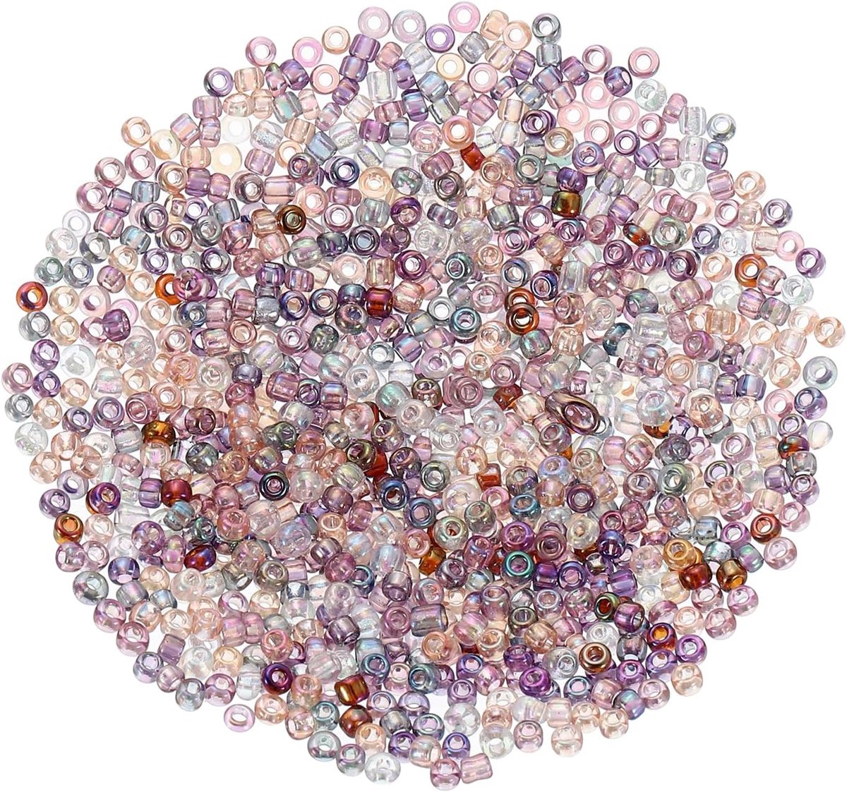 Kralen voor naaldwerk 1,5 mm, Rocailles kralen 15/0, mini set gemengde kralen, kralen voor knutselen, tussenkelkralen, voor eigen creaties